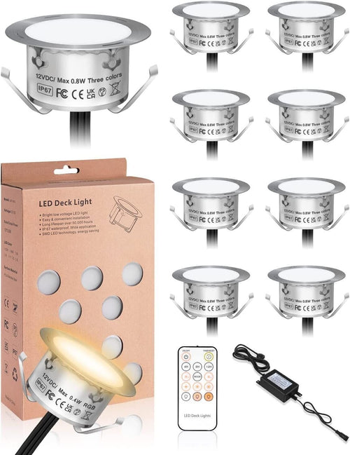 Sararoom Kit luci d incasso a LED dimmerabili, 10Pcs Φ1.65 in Luce per gradini