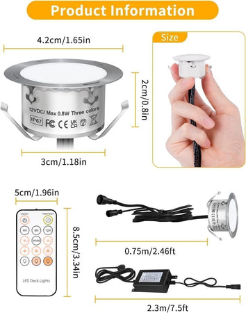 Sararoom Kit luci d incasso a LED dimmerabili, 10Pcs Φ1.65 in Luce per gradini