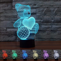 Lampada 3D Illusione Ottica A Forma Di Maiale - Luce Notturna LED 7 Colori Con Base USB