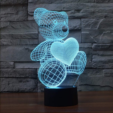 Coolzon Lampada 3D LED Illusion Lampada da comodino Lampade di ricarica USB