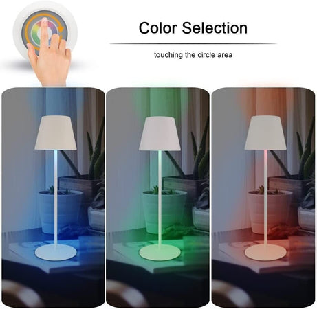 Lampada da Tavolo LED Ricaricabile, Lampada Touch Sense Dimmerabile 8 Colori, Im