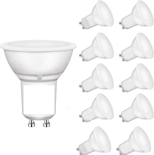 Lampadine LED GU10 5W (10 Pezzi),Luce Bianco Caldo 3000K ,Pari a Faretto Alogeno