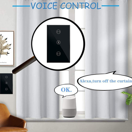 Wi-Fi Curtain Switch, Smart Touch Switch, Controllo Remoto e Vocale