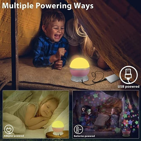 Luce Notturna Bambini, Proiettore Stelle Soffitto Bambini con 8 Colori & 360°