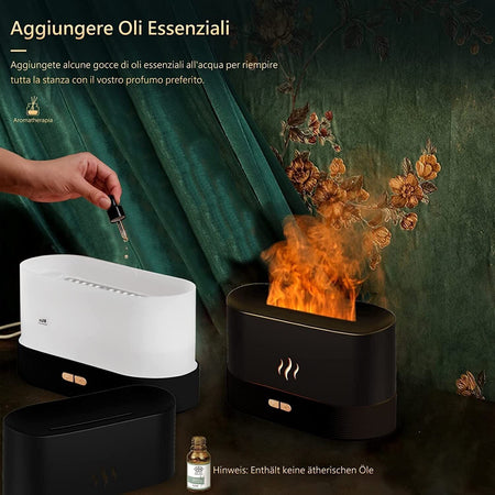 Diffusore di Oli Essenziali con Effetto Fiamma Umidificatore Ambiente