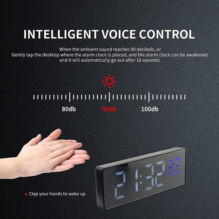 Display della temperatura a LED Orologio da tavolo elettronico Controllo vocale