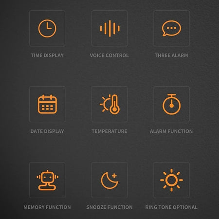 Display della temperatura a LED Orologio da tavolo elettronico Controllo vocale