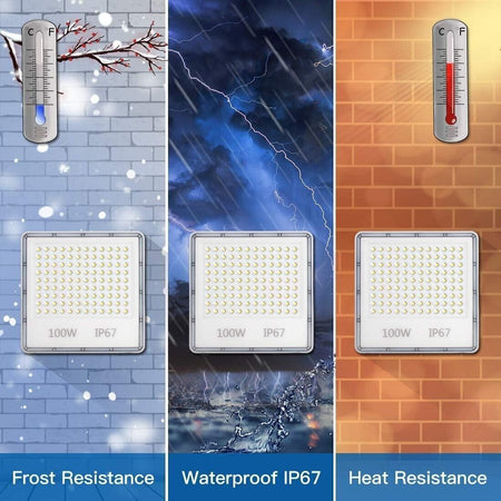 Proiettore a Led da Esterno 100W 10000LM Luce di Sicurezza Impermeabile IP67