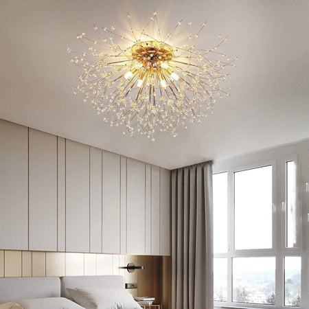 JIINOO Moderna Firework Lampadari, 6-Luci Dente di Leone Lampada da Soffitto