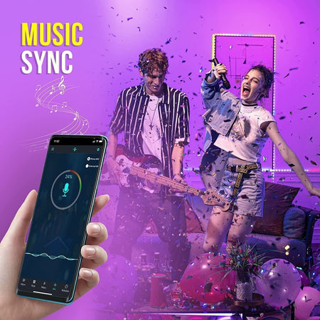 Dilunar Striscia LED RGBIC 5 Metri, Smart LED Strisce Bluetooth Dimmerabile