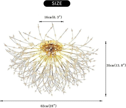 JIINOO Moderna Firework Lampadari, 6-Luci Dente di Leone Lampada da Soffitto