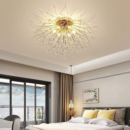 JIINOO Moderna Firework Lampadari, 6-Luci Dente di Leone Lampada da Soffitto