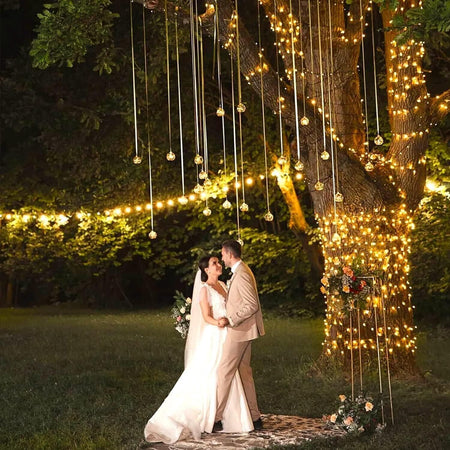 66ft 200 luci natalizie a LED per interni ed esterni, luci bianche calde