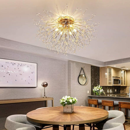 JIINOO Moderna Firework Lampadari, 6-Luci Dente di Leone Lampada da Soffitto