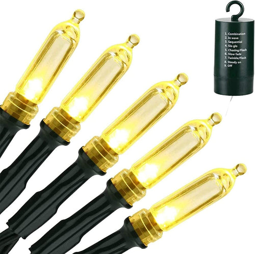 Luci natalizie a batteria, 33ft 100 LED Luci natalizie da esterno a batteria