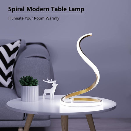 SENFAY Lampada da tavolo a LED a spirale, lampada da comodino moderna