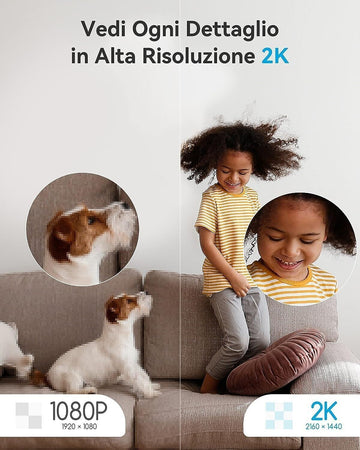 blurams Telecamere Wifi Interne 2K,Videocamera Sorveglianza Interno Wifi