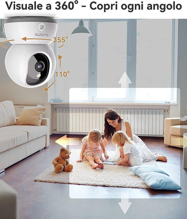 blurams Telecamere Wifi Interne 2K,Videocamera Sorveglianza Interno Wifi