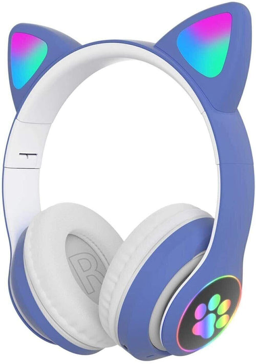 Cuffie wireless per bambini Microfono incorporato sopra l'orecchio di gatto