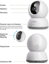 blurams Telecamere Wifi Interne 2K,Videocamera Sorveglianza Interno Wifi
