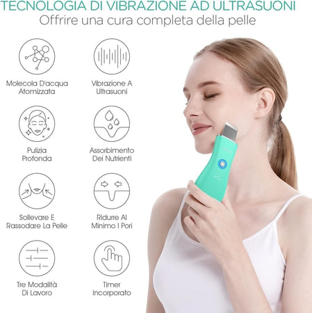 VOYOR Pulizia Viso Ultrasuoni Rimozione Delicata dei Punti Neri Skin Scrubber