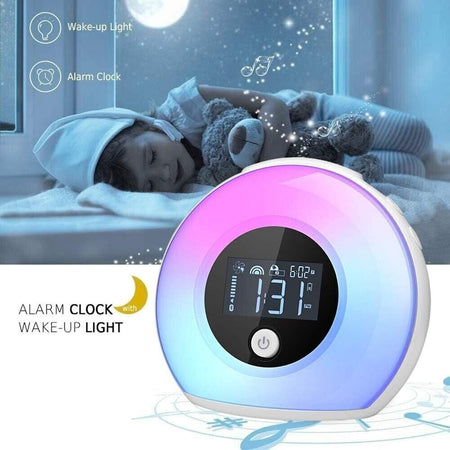 Altoparlante Bluetooth con luce sveglia, Lampada da tavolo Sveglia, Lampada