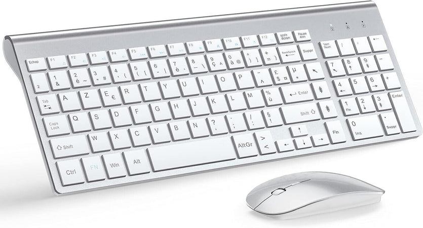 Tastiera e mouse senza fili ultra sottile azerty 2.4G Silent Compact Tastiera