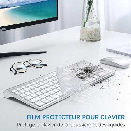 Tastiera e mouse senza fili ultra sottile azerty 2.4G Silent Compact Tastiera