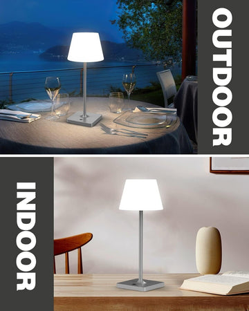 FRAPOW Lampada da tavolo senza fili - Ricaricabile LED Eye-Protect Lampada