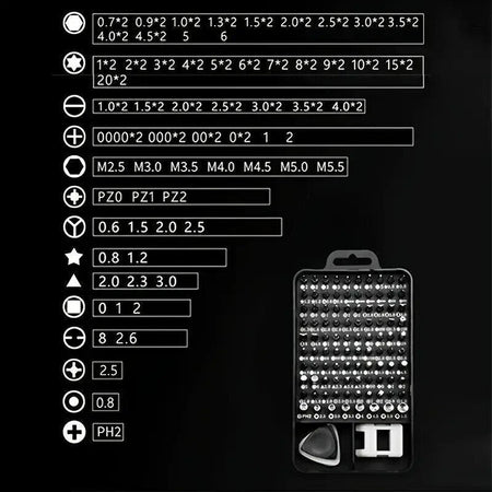 115pcs Kit Strumenti Riparazione Di Precisione Per Auto,Orologi, Telefoni