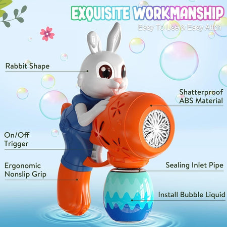 Pistola per Bolle per Bambini Bunny Macchina per Bolle per Bambini 1-3