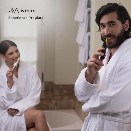 IVMAX Spazzolino Manuale e Dentifricio Tutto in Uno, Ricarica incorporata