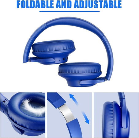 KVIDIO Cuffie Wireless Bluetooth 5.2, 55 ore Vestibilità Comoda Pieghevoli
