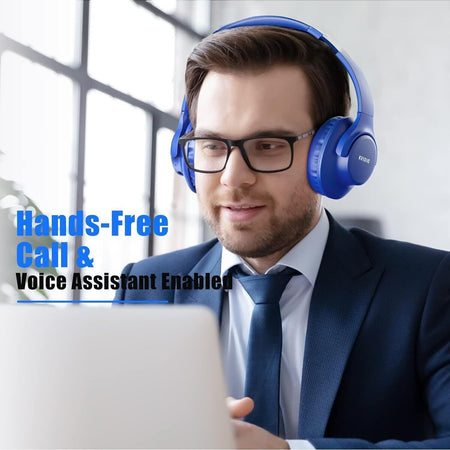 KVIDIO Cuffie Wireless Bluetooth 5.2, 55 ore Vestibilità Comoda Pieghevoli
