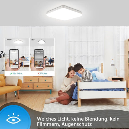 Lampada da soffitto LED, 15W LED Sensore di luce a Plafoniera movimento, 1500lm