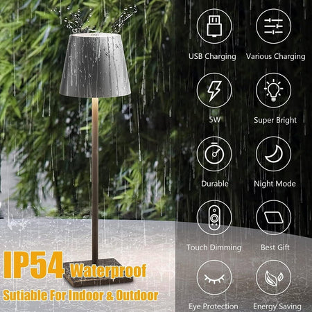 Lampada da Tavolo Senza Fili Ricaricabile, Portatile Lampada Comodino Camera