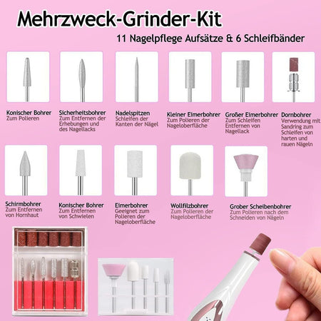 MOSKESON Lima per unghie elettrica per unghie acriliche, gel e naturali, Lima