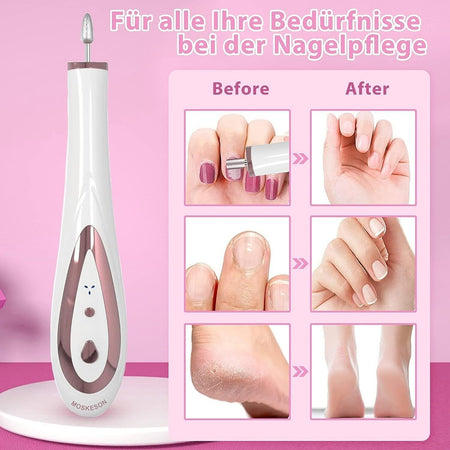 MOSKESON Lima per unghie elettrica per unghie acriliche, gel e naturali, Lima