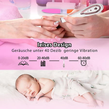 MOSKESON Lima per unghie elettrica per unghie acriliche, gel e naturali, Lima