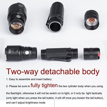 Porta Torcia Led Alta Potenza Batteria Led Torcia 18650 CR123A Subacquea IPX8