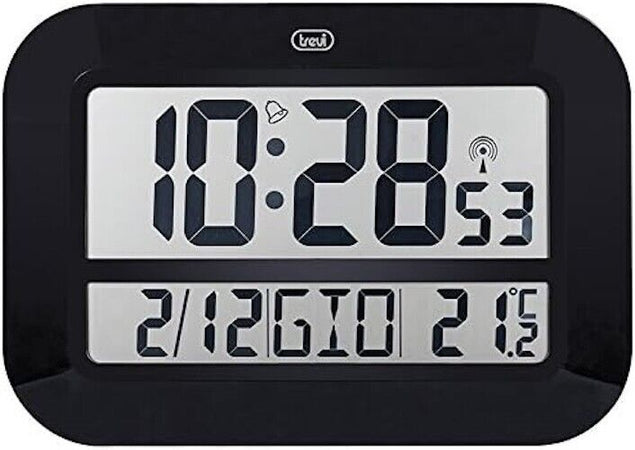 OROLOGIO DIGITALE DA PARETE RADIOCONTROLLATO CON GRANDE DISPLAY 46 CM TREVI nero