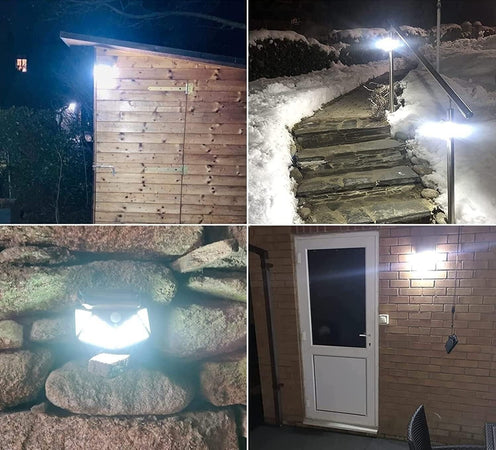 Faro faretto lampada luce da Esterno 100 Led solare con sensore movimento