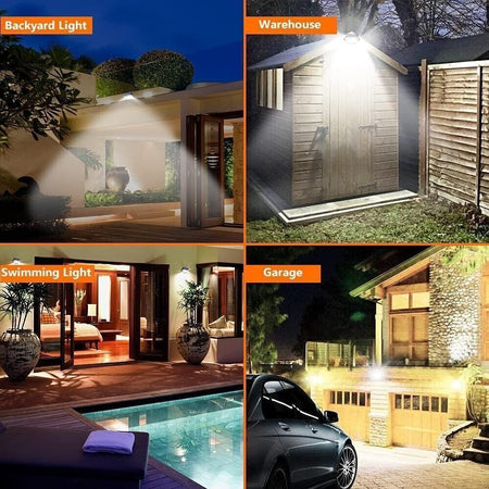 Faro faretto lampada luce da Esterno 100 Led solare con sensore movimento