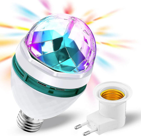 Luci Discoteca 360° Ruotabile con Connettore a Spina di Sicurezza,Palla da Disco