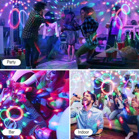 Luci Discoteca 360° Ruotabile con Connettore a Spina di Sicurezza,Palla da Disco