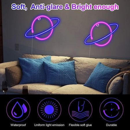 Luce al neon, a LED, per casa, cameretta dei bambini, bar, feste, Natale