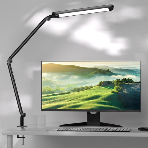 Lampada da scrivania a LED con morsetto, lampada da tavolo con braccio
