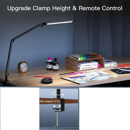 Lampada da scrivania a LED con morsetto, lampada da tavolo con braccio
