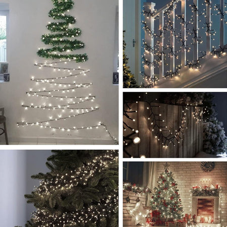 Catena luminosa da 240 LED Bianco caldo lunga 15m per interno/esterno