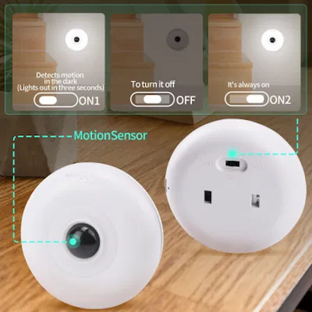 Luce notturna portatile, luci notturne a LED bianco caldo Sensore dal crepuscolo